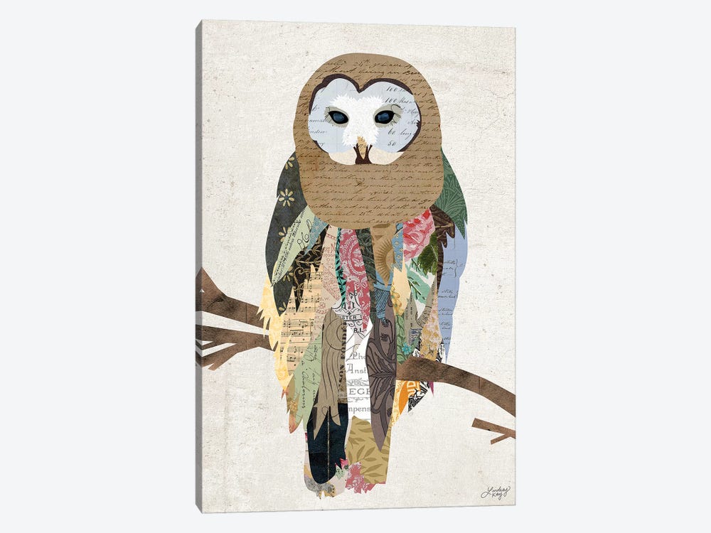 Owl Collage by LindseyKayCo 1-piece Canvas Art Print