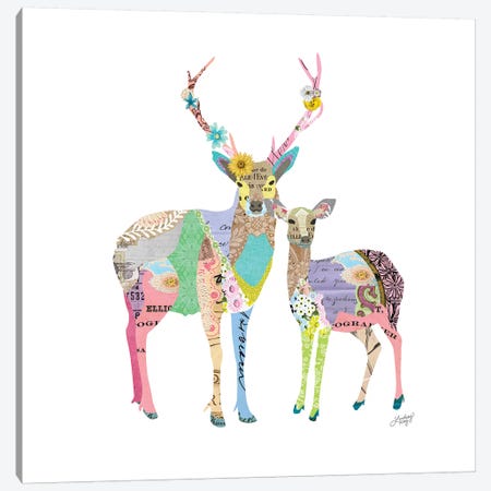Pastel Colorful Deer Canvas Print #LKC52} by LindseyKayCo Canvas Print