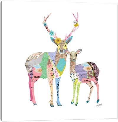 Pastel Colorful Deer Canvas Art Print - LindseyKayCo