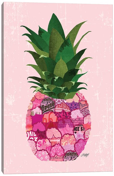 Pinneapple Collage Canvas Art Print - Pineapple Art