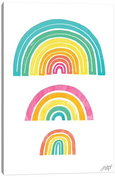 Rainbow Illustration Canvas Art Print - LindseyKayCo