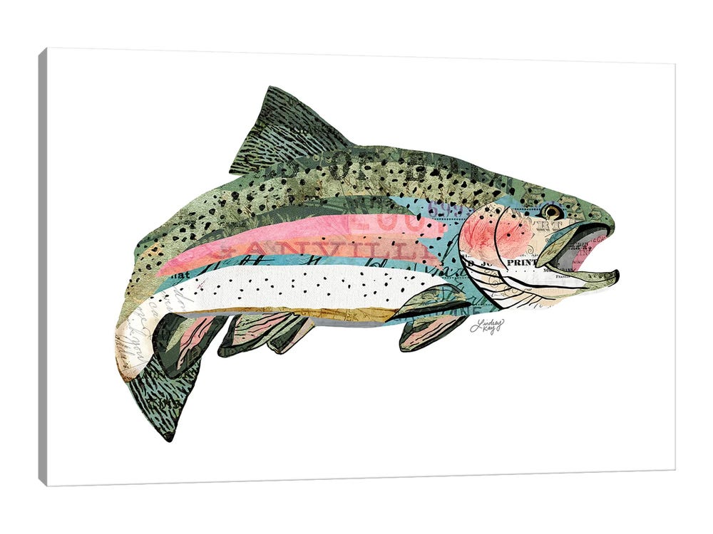 Rainbow Trout Collage ( Animals > Sea Life > Fish > Trout art) - 24x32x.25
