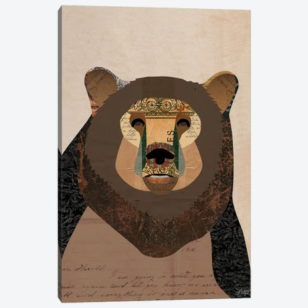 Brown Bear Collage Canvas Print #LKC6} by LindseyKayCo Canvas Art