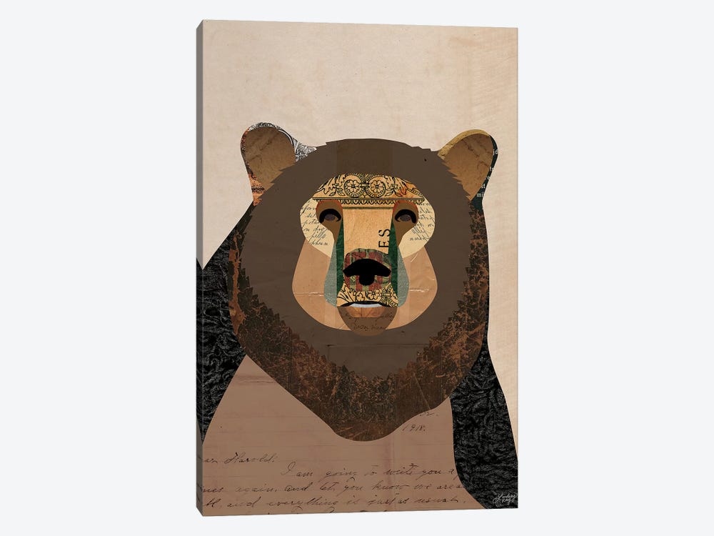 Brown Bear Collage by LindseyKayCo 1-piece Canvas Art