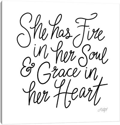 She Has Fire In Her Soul Canvas Art Print - LindseyKayCo