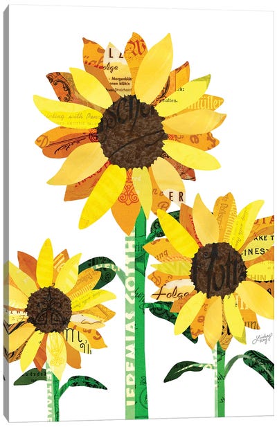 Sunflower Collage Canvas Art Print - Sunflower Art