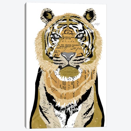 Tiger Collage Canvas Print #LKC79} by LindseyKayCo Art Print