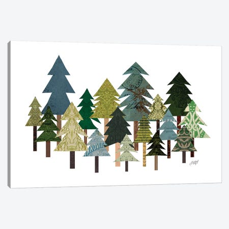 Trees Collage Canvas Print #LKC80} by LindseyKayCo Canvas Wall Art