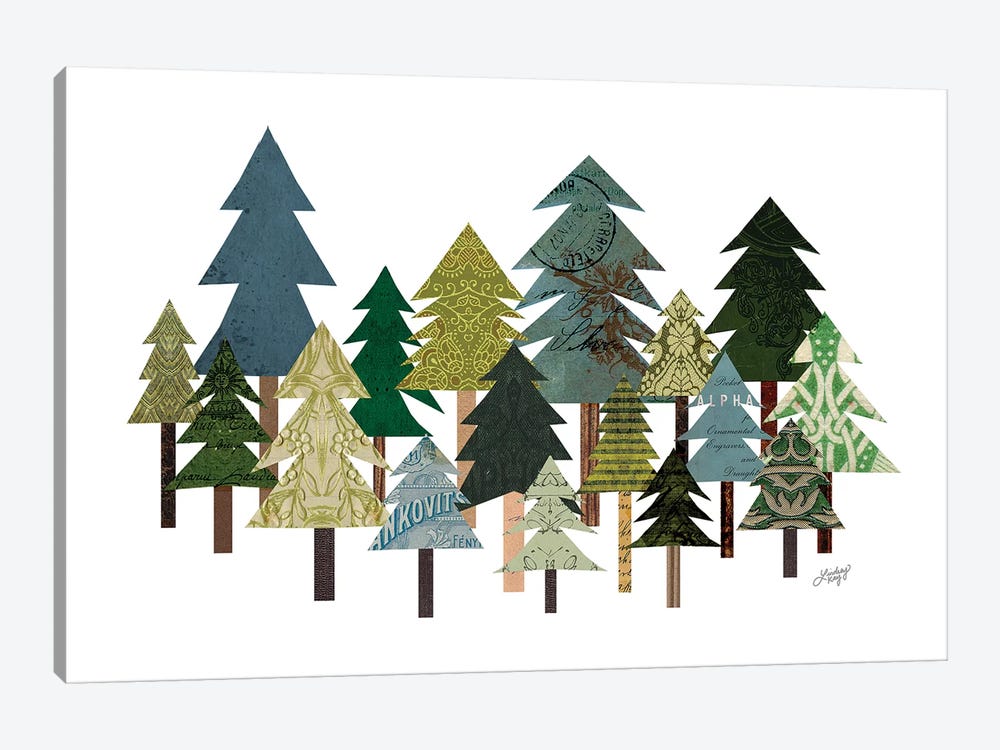Trees Collage by LindseyKayCo 1-piece Canvas Art Print