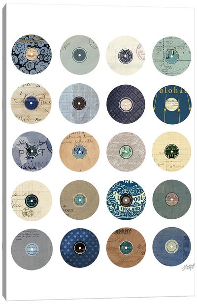 Vinyl Record Collage Canvas Art Print - LindseyKayCo