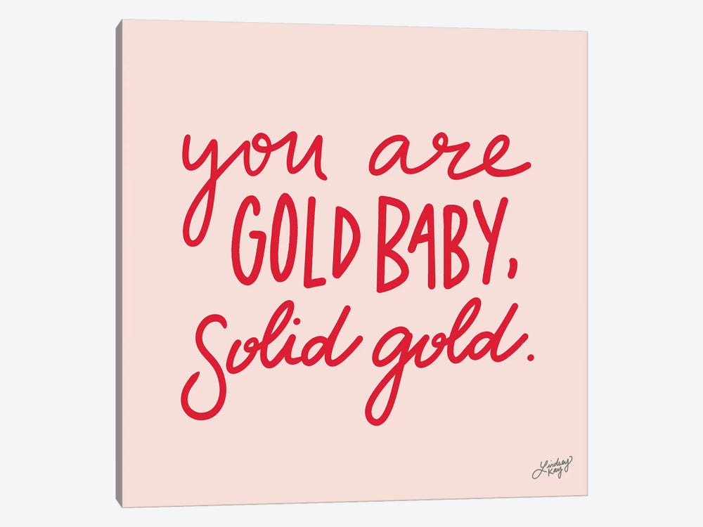 You Are Gold Baby Solid Gold Pink 1-piece Canvas Art Print