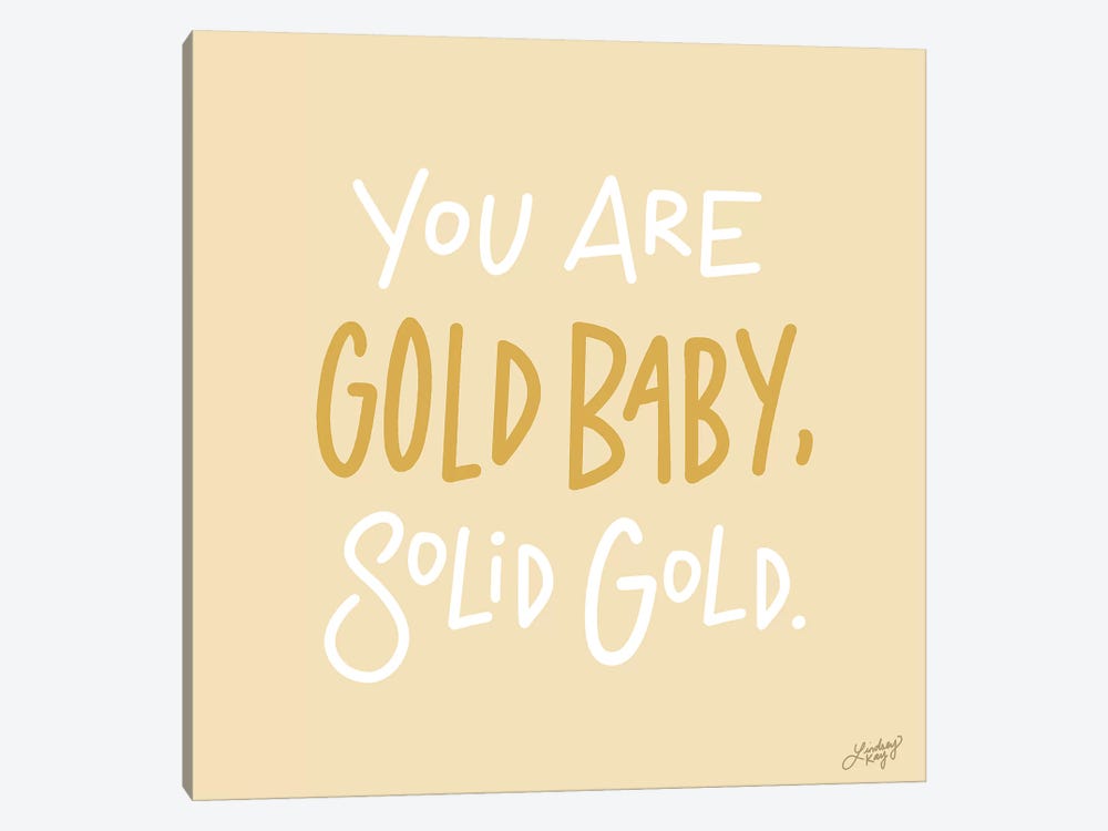 You Are Gold Baby Solid Gold Yellow 1-piece Canvas Artwork