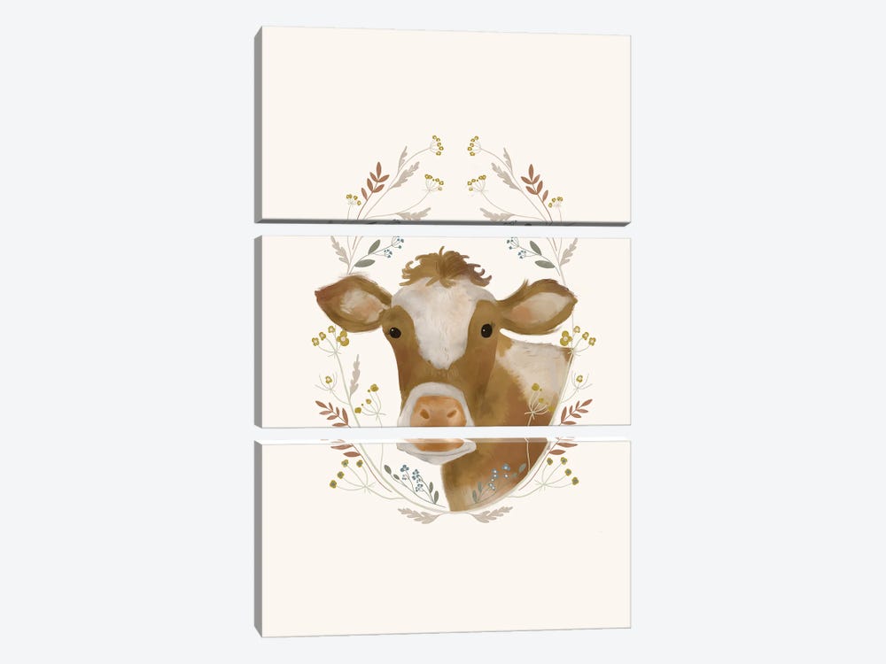 Farm Country Cow I by Laura Konyndyk 3-piece Canvas Print