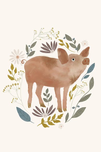 Farm Country Pig I by Laura Konyndyk canvas print