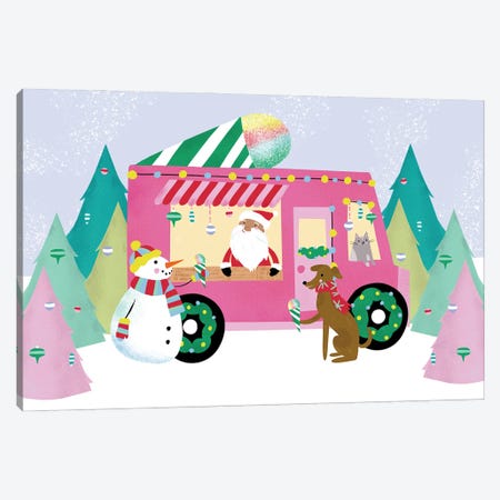 Snow Cone Christmas Truck Canvas Print #LKD5} by Laura Konyndyk Canvas Art Print