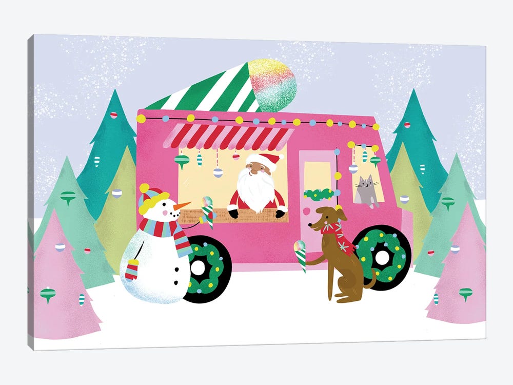 Snow Cone Christmas Truck by Laura Konyndyk 1-piece Canvas Art