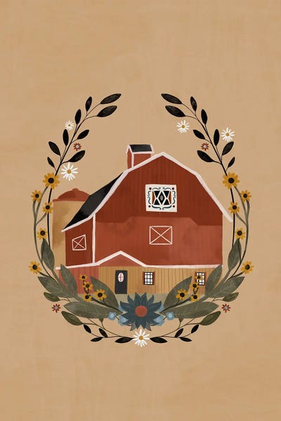 Pink Light Studio: Farm Country Barn by Laura Konyndyk