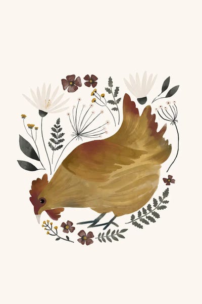 Pink Light Studio: Farm Country Chicken II by Laura Konyndyk