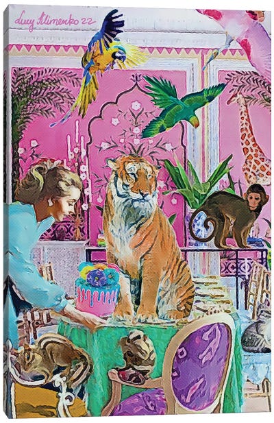Dinner Time Canvas Art Print - Party Animals