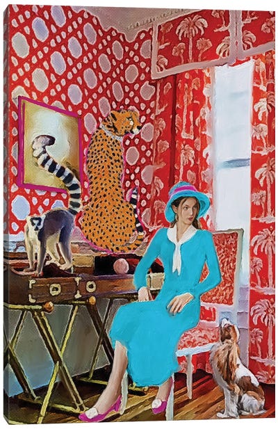The Orange Room Canvas Art Print - Leopard Art
