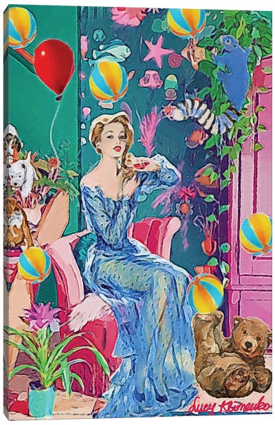 Things Out Of Her Control Canvas Art Print - Balloons