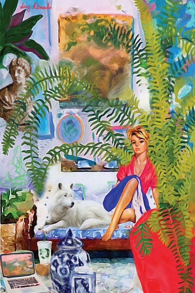 Barbiecore: Blonde In A Messy Interior by Lucy Klimenko