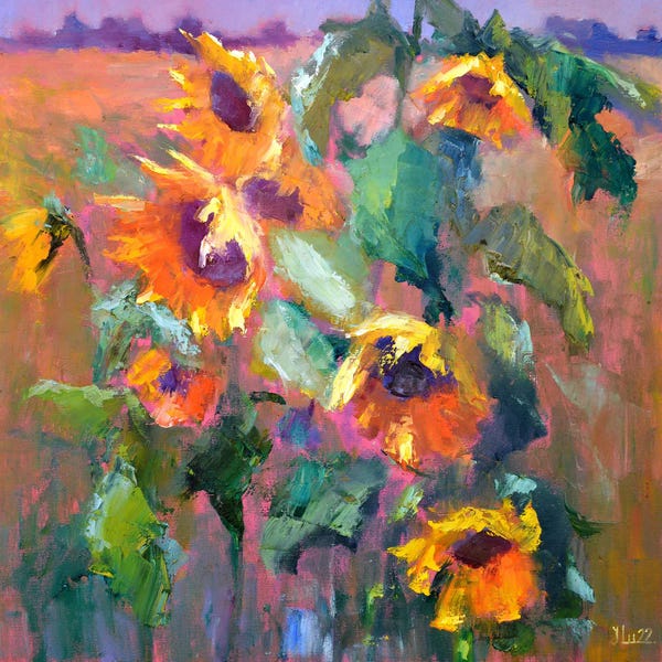 Fine Art Print: Expression With Sunflowers by Elena Lukina