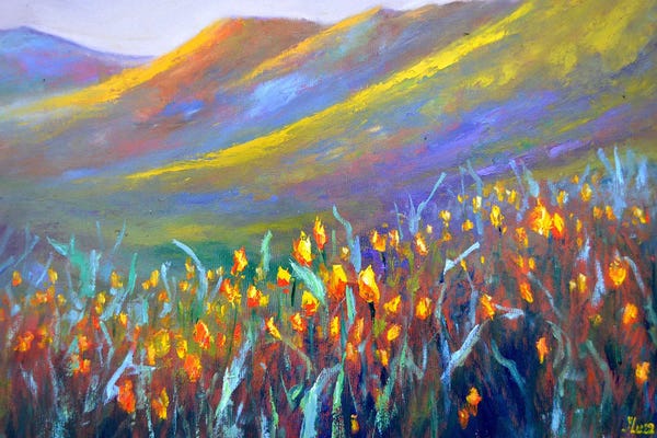 Tulips: Field Of Wild Tulips by Elena Lukina