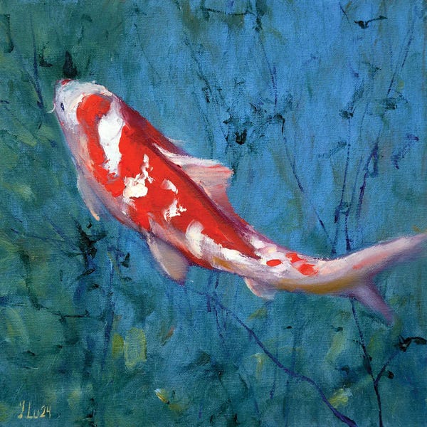 Koi: Red Koi Carp II by Elena Lukina
