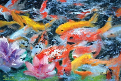 Canvas Print: A Koi Paradise by Elena Lukina - thumbnail