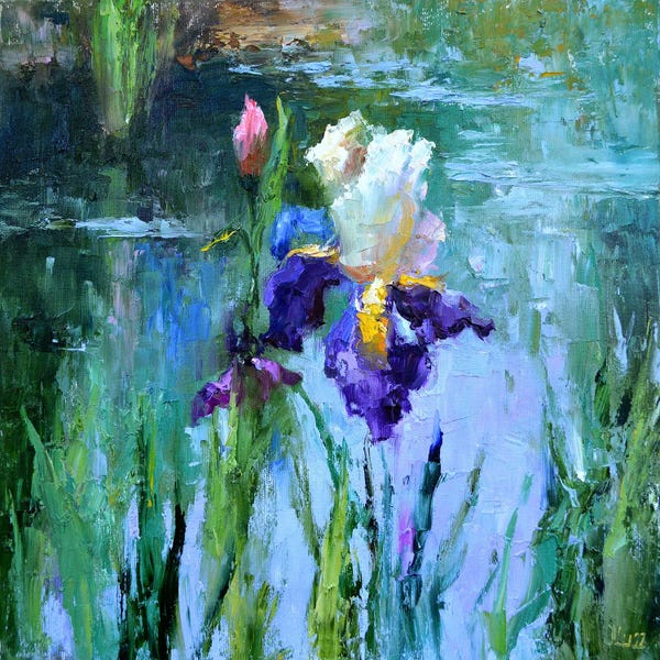 Artists Like Van Gogh: Iris By The Pond by Elena Lukina