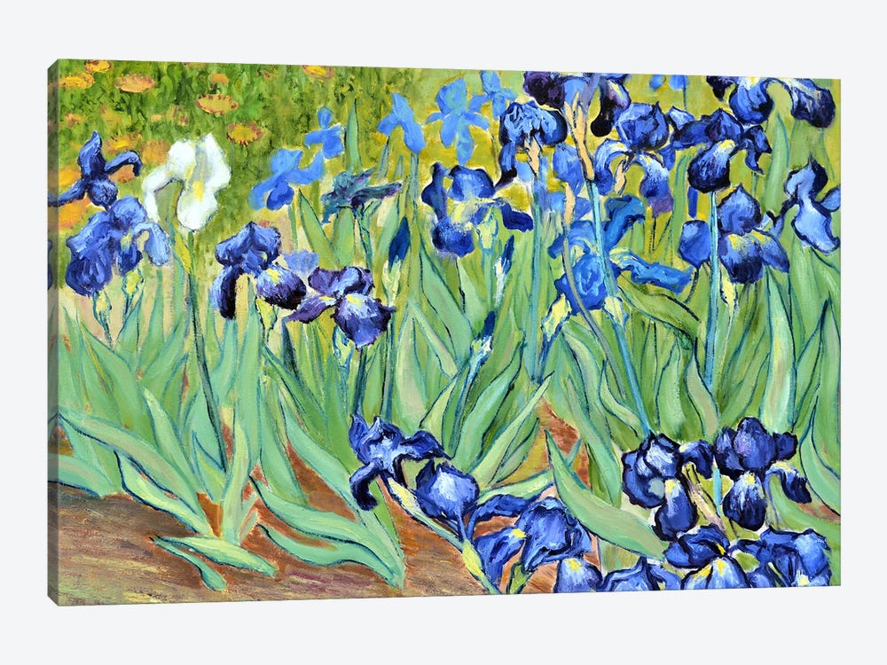 Irises Inspired By Van Gogh by Elena Lukina 1-piece Canvas Artwork