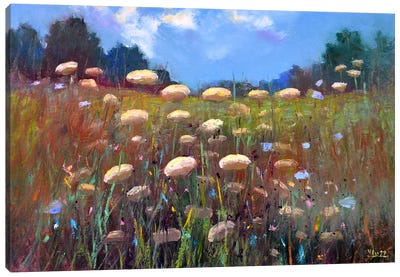 Landscape With Meadow Canvas Art Print - Elena Lukina