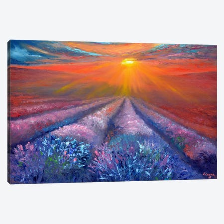 Lavender Sunset Canvas Print #LKL25} by Elena Lukina Canvas Wall Art