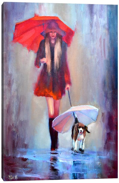 Little Red Riding Hood Canvas Art Print - Rain Art