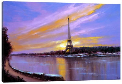 Morning In Paris Canvas Art Print - Elena Lukina