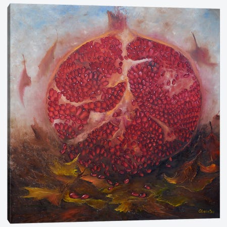 Pomegranate Canvas Print #LKL31} by Elena Lukina Canvas Wall Art