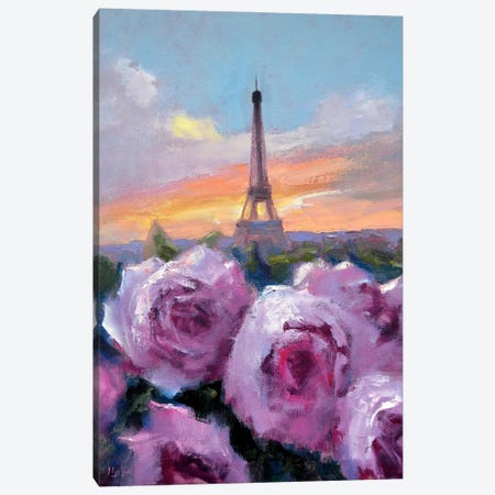 Romance In Paris Canvas Print #LKL34} by Elena Lukina Canvas Print