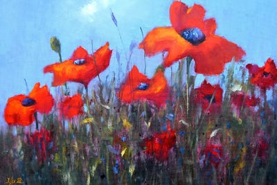 Scarlet Poppies by Elena Lukina canvas print