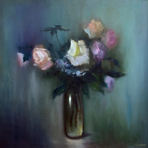 Fine Art Print: Still-Life With Bouquet Of Roses by Elena Lukina