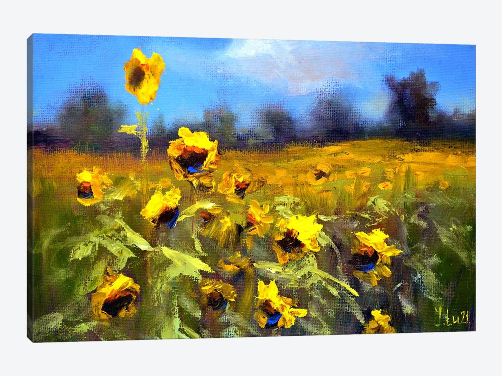 Sunflowers Field by Elena Lukina 1-piece Canvas Print