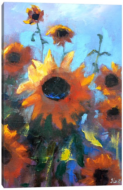 Sunflowers II Canvas Art Print - Elena Lukina