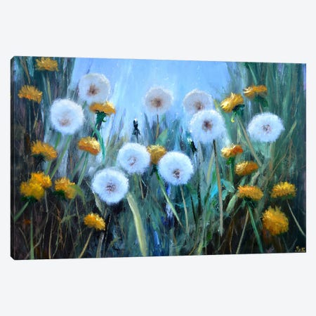 Sunny Dandelions Canvas Print #LKL48} by Elena Lukina Canvas Print