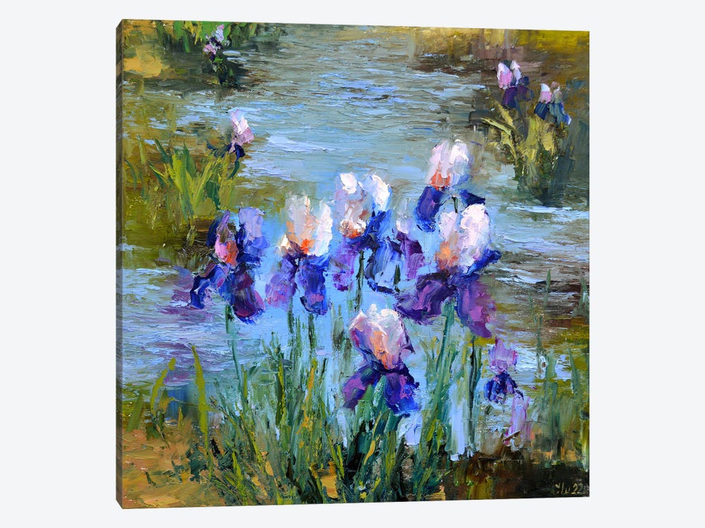 Beautiful Irises by Elena Lukina 1-piece Canvas Print