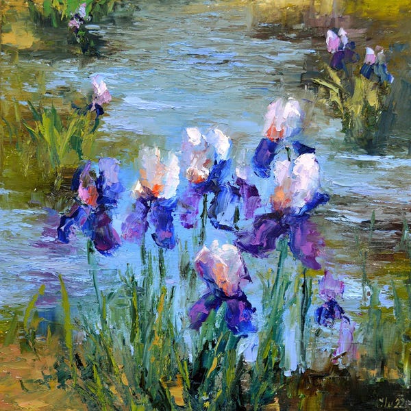 Textured Florals: Beautiful Irises by Elena Lukina