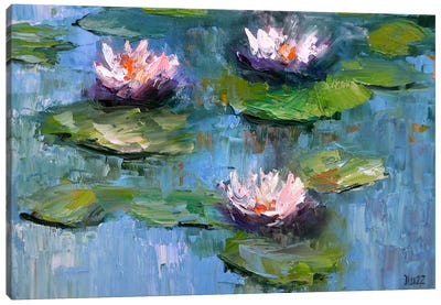 Water Lilies II Canvas Art Print - Water Lilies Collection