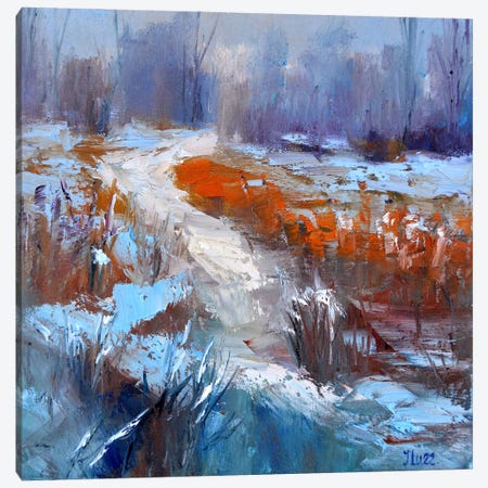 Winter Sketch Path To The River Canvas Print #LKL58} by Elena Lukina Canvas Artwork