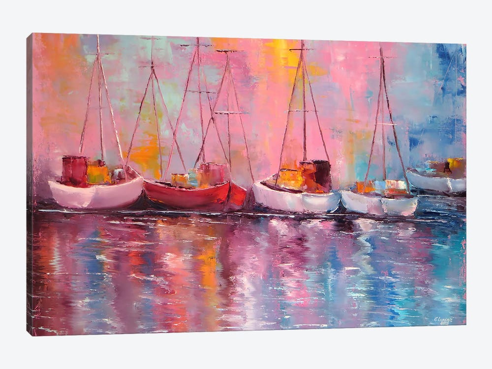 Yachts by Elena Lukina 1-piece Canvas Print