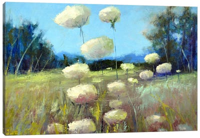 Beautiful Wild Flowers In The Meadow Canvas Art Print - Elena Lukina