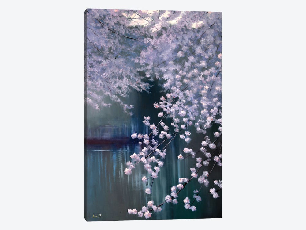 Blooming Garden By The Pond by Elena Lukina 1-piece Canvas Art Print